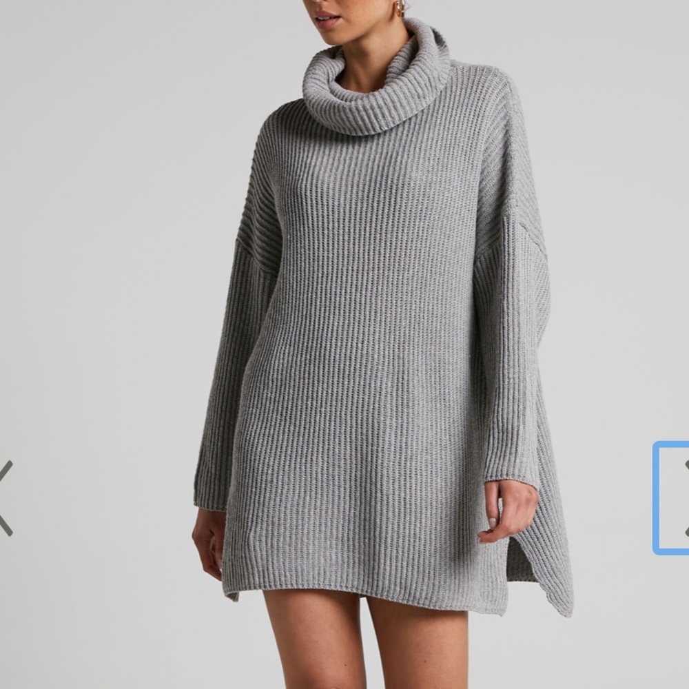 Showpo arienne oversized turtleneck knit jumper dress